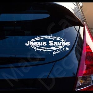 John 3:16 decal sticker for Car 7x4"